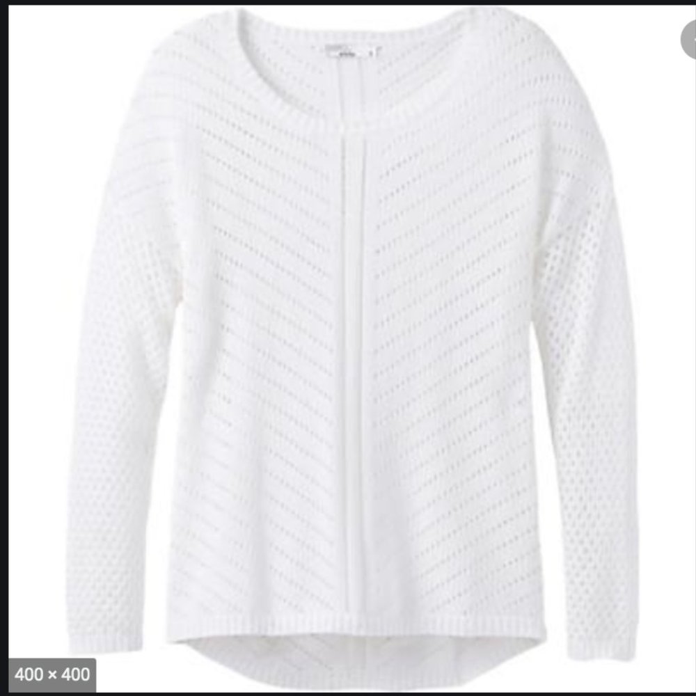 praNa Sweater Pointelle Knit Blue Small